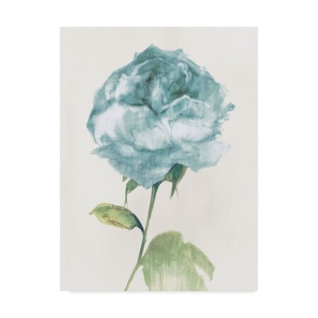 Wild Apple Portfolio 'Antique Floral On Cream Ii Blue' Canvas Art,35x47